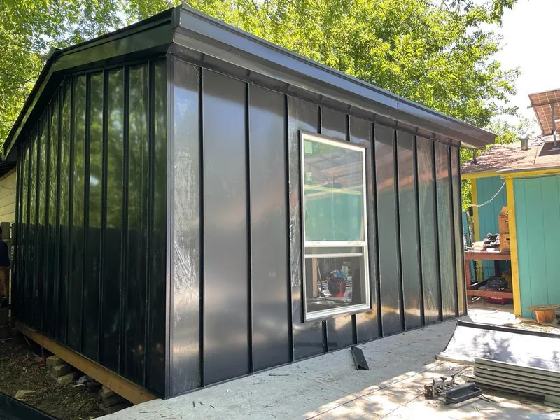 Black standing seam metal wall panels for Metal Roof Installation in Linganore