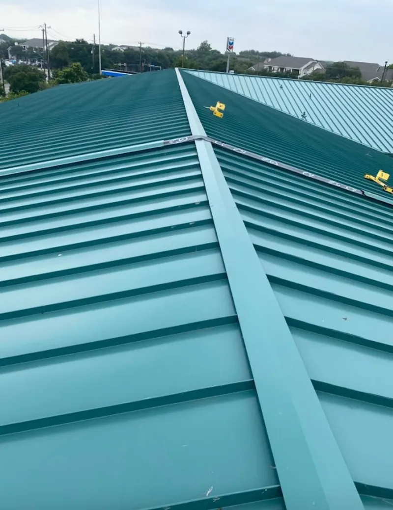 Green commercial metal roof ridge and valley for Metal Roof Repair in Linganore